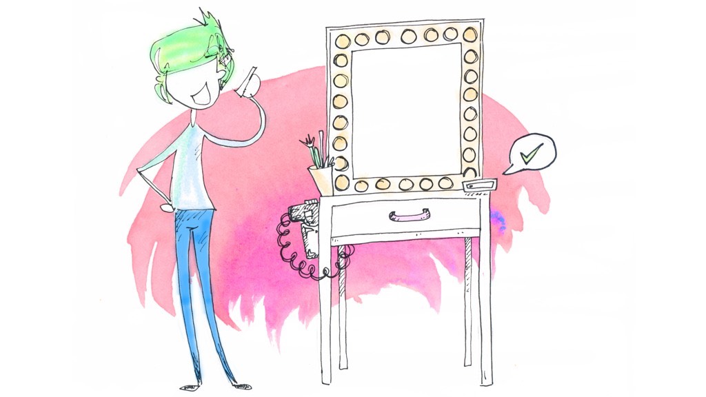 A makeup artist using On Set Updates